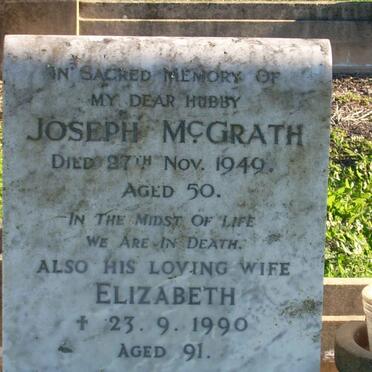 McGRATH Joseph -1949 &amp; Elizabeth -1990