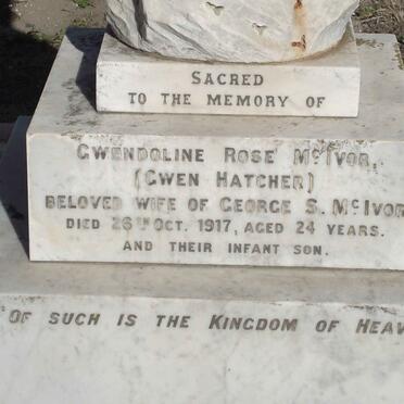 MCIVOR Gwendoline Rose nee HATCHER -1917 :: MCIVOR Infant Son