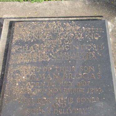 McINTOSH Monica Rosalind nee BROCAS 1903-1980 :: BROCAS Norman 1907-1986