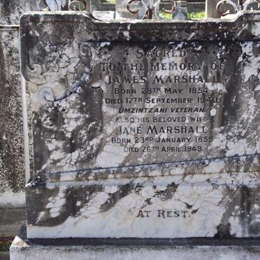 MARSHALL James 1854-1940 &amp; Jane 1855-1949