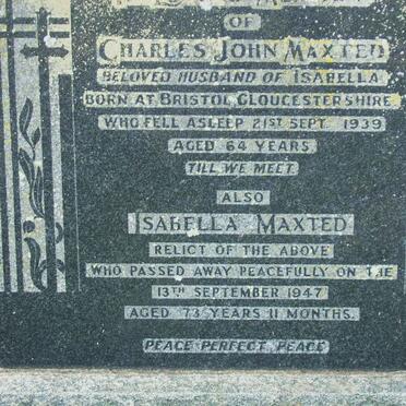 MAXTED Charles John -1939 &amp; Isabella -1947