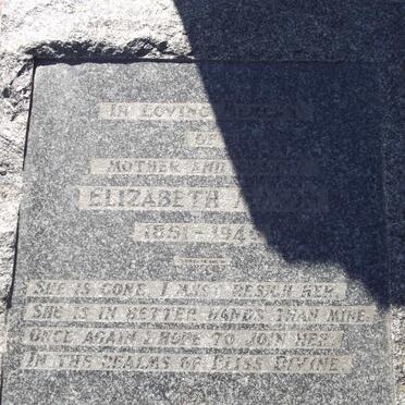 MASON Elizabeth 1851-1940