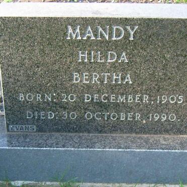 MANDY Hilda Bertha 1905-1990