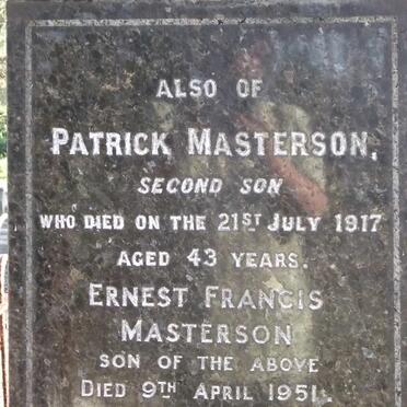 MASTERTON  Patrick -1917 :: MASTERSON Ernest Francis -1951