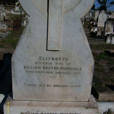 MARSHALL William Barton 1845-1925 &amp; Elizabeth 1846-1924