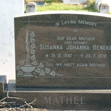 MATHEE Susanna Johanna Beneke 1892-1970