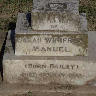 MANUEL Sarah Winifred nee BAILEY -1932