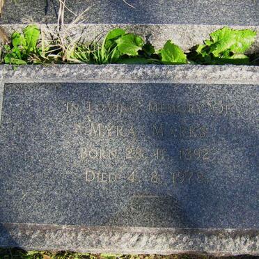 MARKS Myra 1892-1978