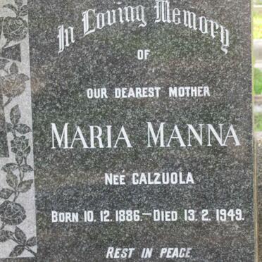 MANNA Maria nee CALZUOLA 1886-1949