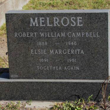 MELROSE Robert William Campbell 1888-1946 &amp; Elsie Margerita 1891-1981