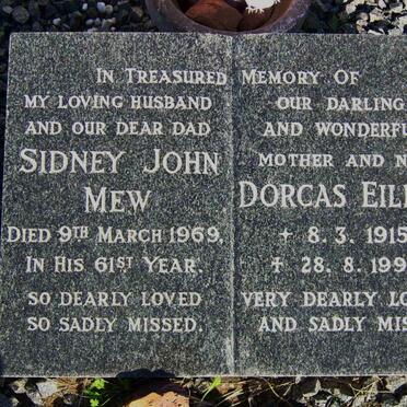 MEW Sidney John -1969 &amp; Dorcas Eileen 1915-1993