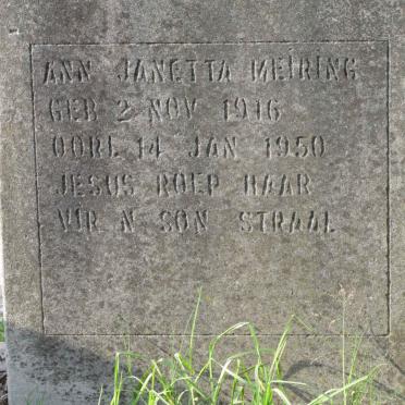 MEIRING Ann Janetta 1916-1950