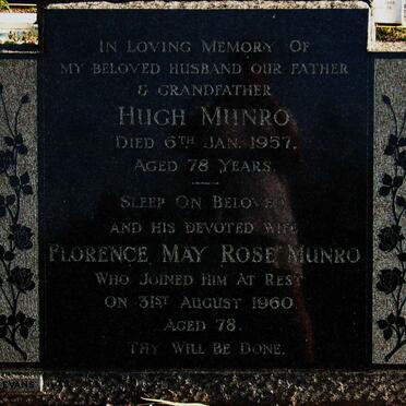 MUNRO Hugh -1957 &amp; Florence May Rose -1960