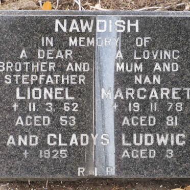 NAWDISH Lionel -1962 &amp; Margaret -1978 :: LUDWIG Gladys -1925
