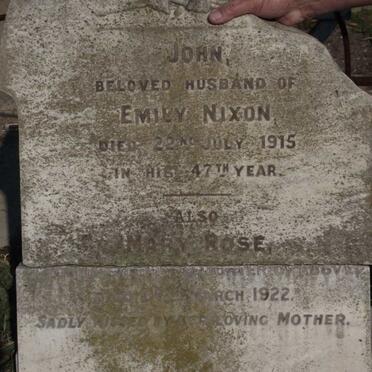 NIXON John -1915 ::  NIXON Mary Rose -1922