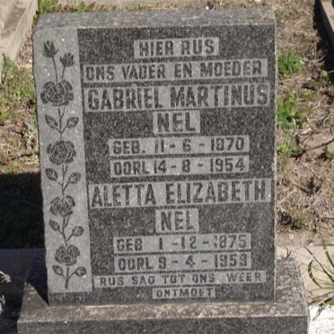 NEL Gabriel Martinus 1870-1954 &amp; Aletta Elizabeth 1875-1959