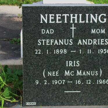 NEETHLING Stephanus Andries 1898-1950 &amp; Iris Mc MANUS 1907-1966