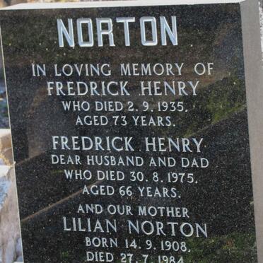 NORTON Frederick Henry -1935 :: NORTON Frederick Henry -1975 &amp; Lilian 1908-1984