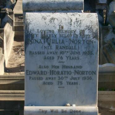 NORTON Edward Horatio -1936 &amp; Sina Julia  RANDALL -1935