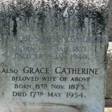 NOSWORTHY Spencer Suker 1871-1940 &amp; Grace Catherine 1873-1954