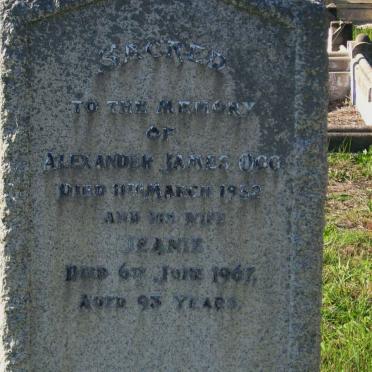 OGG Alexander James -1932 &amp; Jeanie -1967