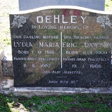 OEHLEY Eric Dawson 1909-1968 &amp; Lydia Maria 1916-1967 :: OEHLEY  Baby Jeanette