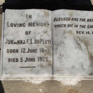 PLOOY Johanna C.L., du 1842-1925