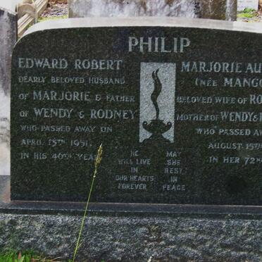PHILIP Edward Robert -1951 &amp; Marjorie Augusta Mangold -1982
