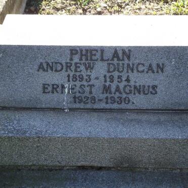 PHELAN Andrew Duncan 1893-1954 :: PHELAN Ernest Magnus 1928-1930