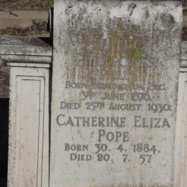 PHILLPOTTS J.H.W. 1876-1930 :: POPE Catherine Eliza 1884-1957
