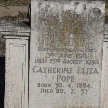 PHILLPOTTS J.H.W. 1876-1930 :: POPE Catherine Eliza 1884-1957