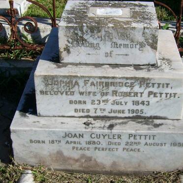 PETTIT Sophia Fairbridge 1843-1905 :: PETTIT Joan Cuyler 1880-1951