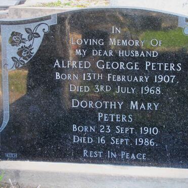 PETERS Alfred George 1907-1968 &amp; Dorothy Mary 1910-1986