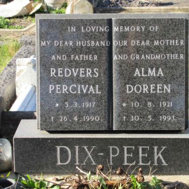 PEEK Redvers Percival, Dix 1917-1990 &amp; Alma Doreen 1921-1993