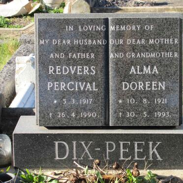 PEEK Redvers Percival, Dix 1917-1990 &amp; Alma Doreen 1921-1993