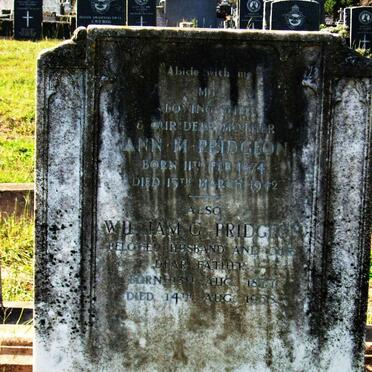 PRIDGEON William G. 1877-1958 &amp; Ann M. 1874-1942