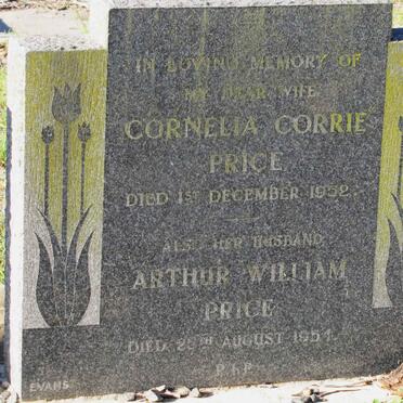 PRICE Arthur William -1954 &amp; Cornelia Corrie -1952