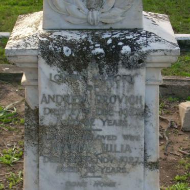 PROVICH  Andrew -1927 &amp; Maria Julia -1927