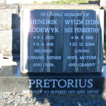 PRETORIUS Hendrik Lodewyk 1923-1991 &amp; Wylda Lydia PENBERTHY 1926-2004