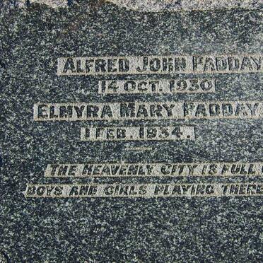 PADDAY Alfred John -1930 :: PADDAY Elmyra Mary -1934