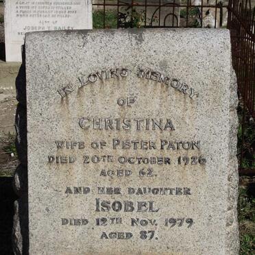 PATON Christina -1926 :: PATON Isobel -1979