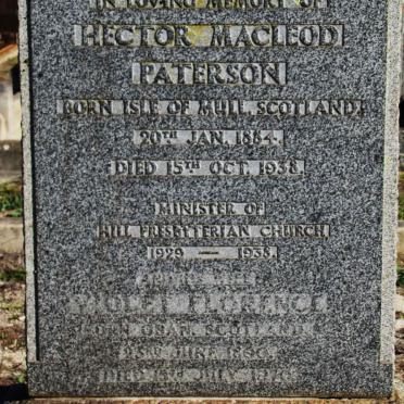PATERSON Hector Macleod 1884-1938 &amp; Violet Florence 1890-1970