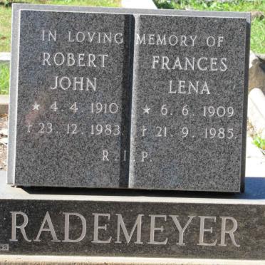 RADEMEYER Robert John 1910-1983 &amp; Frances Lena 1909-1985