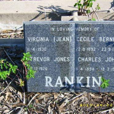 RANKIN Virginia -1930 :: RANKIN Trevor Jones -1926 :: RANKIN Cecile Bernice 1892-1935 :: RANKIN Charles John 1894-1940