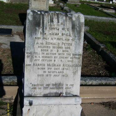 RICHARDSON  -1925 :: RICHARDSON Ronald Peter 1909-1942 :: RICHARDSON Harper McGran 1874-1952