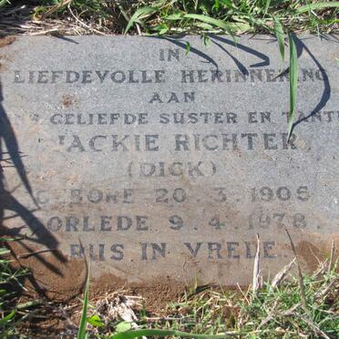 RICHTER Jackie nee DICK 1905-1978