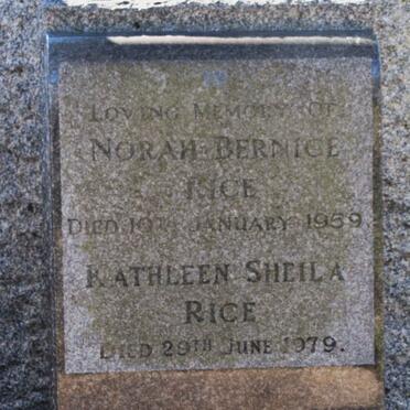 RICE Norah Bernice -1959 :: RICE Kathleen Sheila -1979