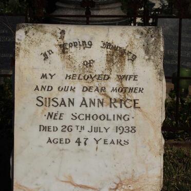 RICE Susan Ann nee SCHOOLING -1938