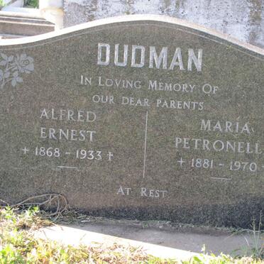 RUDMAN Alfred Ernest 1868-1933 &amp; Maria Petronella 1881-1970