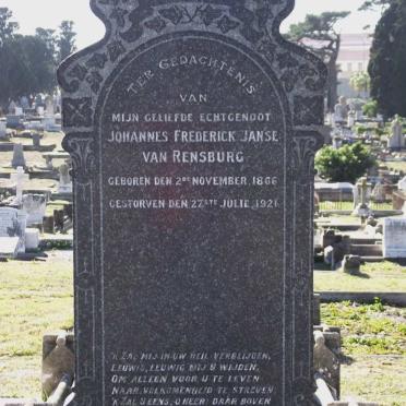 RENSBURG Johannes Frederick, Janse van 1866-1921